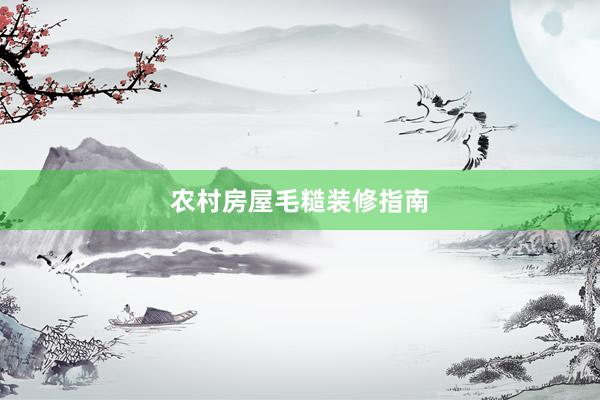 农村房屋毛糙装修指南