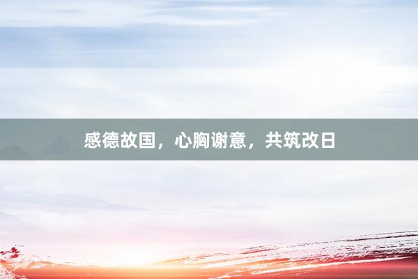 感德故国，心胸谢意，共筑改日